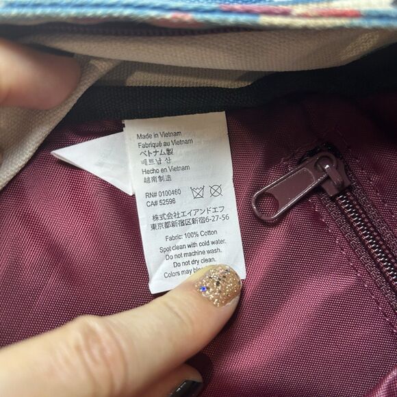 Kavu Blue Backpack with Wooden Paddles/Oars Pattern Red Rope Sling Back Bag - Picture 5 of 7